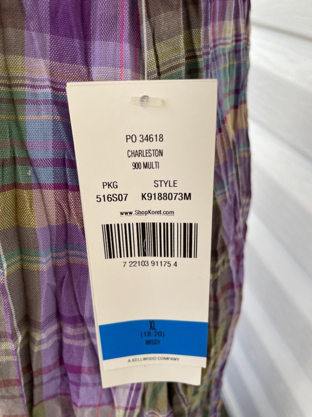 NWT Women's KORET Purple Plaid Summer Broomstick Skirt XL - Picture 4 of 4